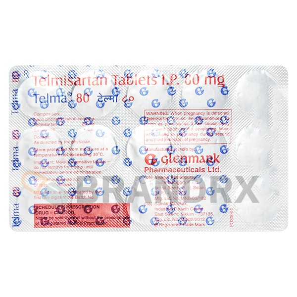 Telma 80 mg Glenmark Pharmaceuticals Ltd.